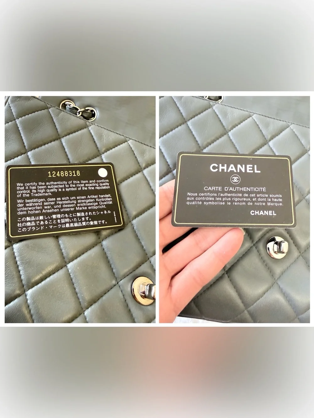 Chanel | Gray Jumbo Classic Single Flap Lambskin Shoulder Bag | Silver Tone HW